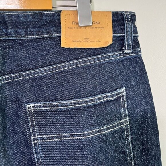 Frank And Oak Men’s Straight-Leg Jeans 34x34 Dark Wash Sustainable Denim - Picture 5 of 16